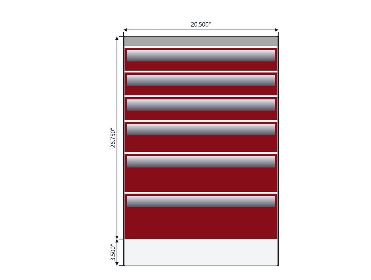 ACC Reading Service Body Drawer Unit 6 Drawers 20.5w x 30.25h x 18d 93-0004