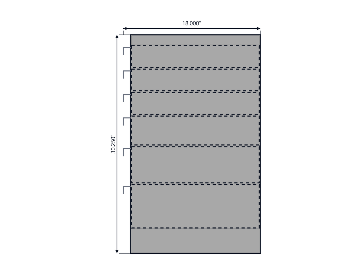 ACC Reading Service Body Drawer Unit 6 Drawers 20.5w x 30.25h x 18d 93-0004