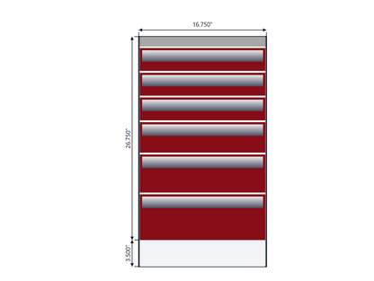 ACC Reading Service Body Drawer Unit 6 Drawers 16.75w x 30.25h x 18d 93-0007