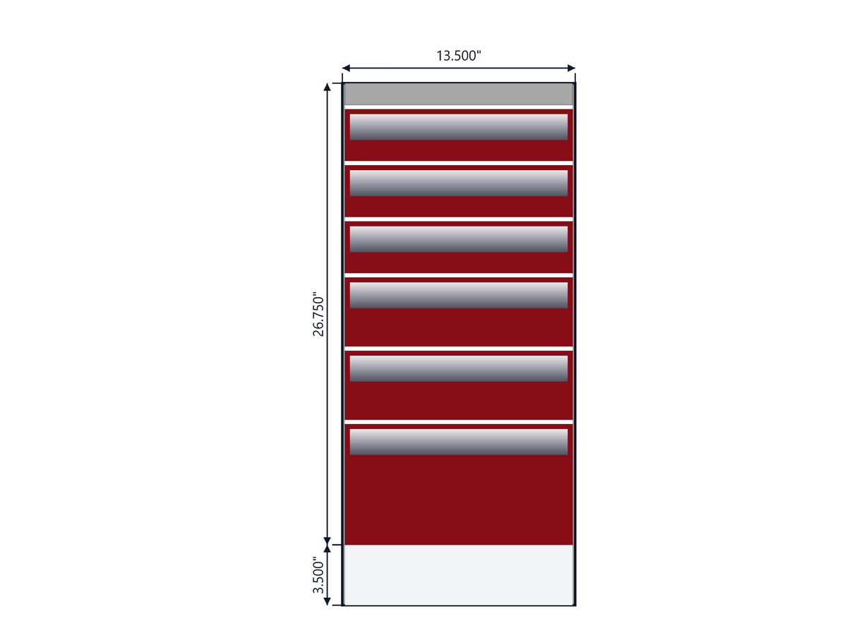 ACC Reading Service Body Drawer Unit 6 Drawers 13.5w x 30.25h x 18.5d 93-0026