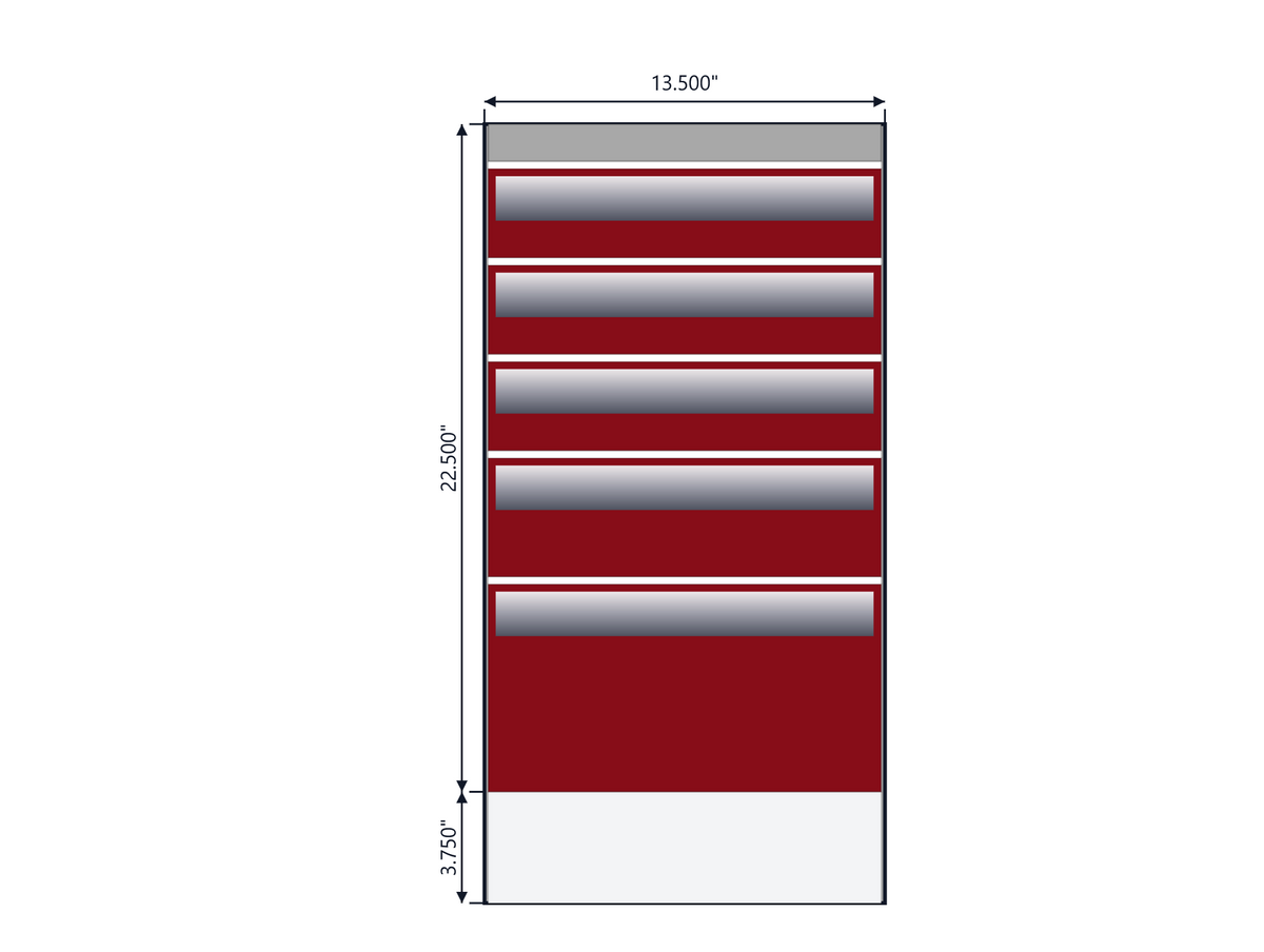 ACC Reading Service Body Drawer Unit 5 Drawers 13.5w x 26.25h x 18.5d 93-0033