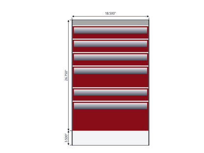 ACC Reading Service Body Drawer Unit 6 Drawers 18.5w x 30.25h x 18.5d 93-0036
