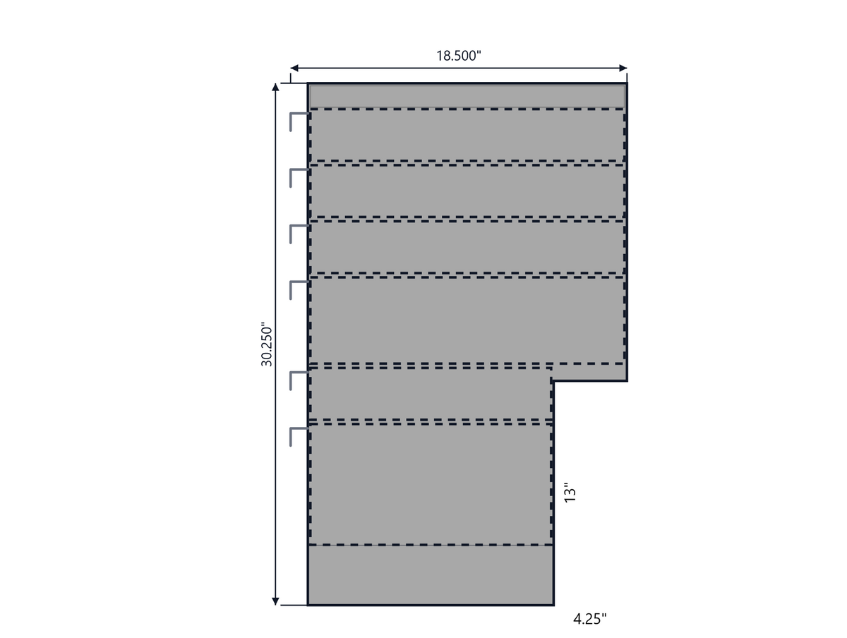 ACC Reading Service Body Drawer Unit 6 Drawers 13.5w x 30.25h x 18.5d 93-0037