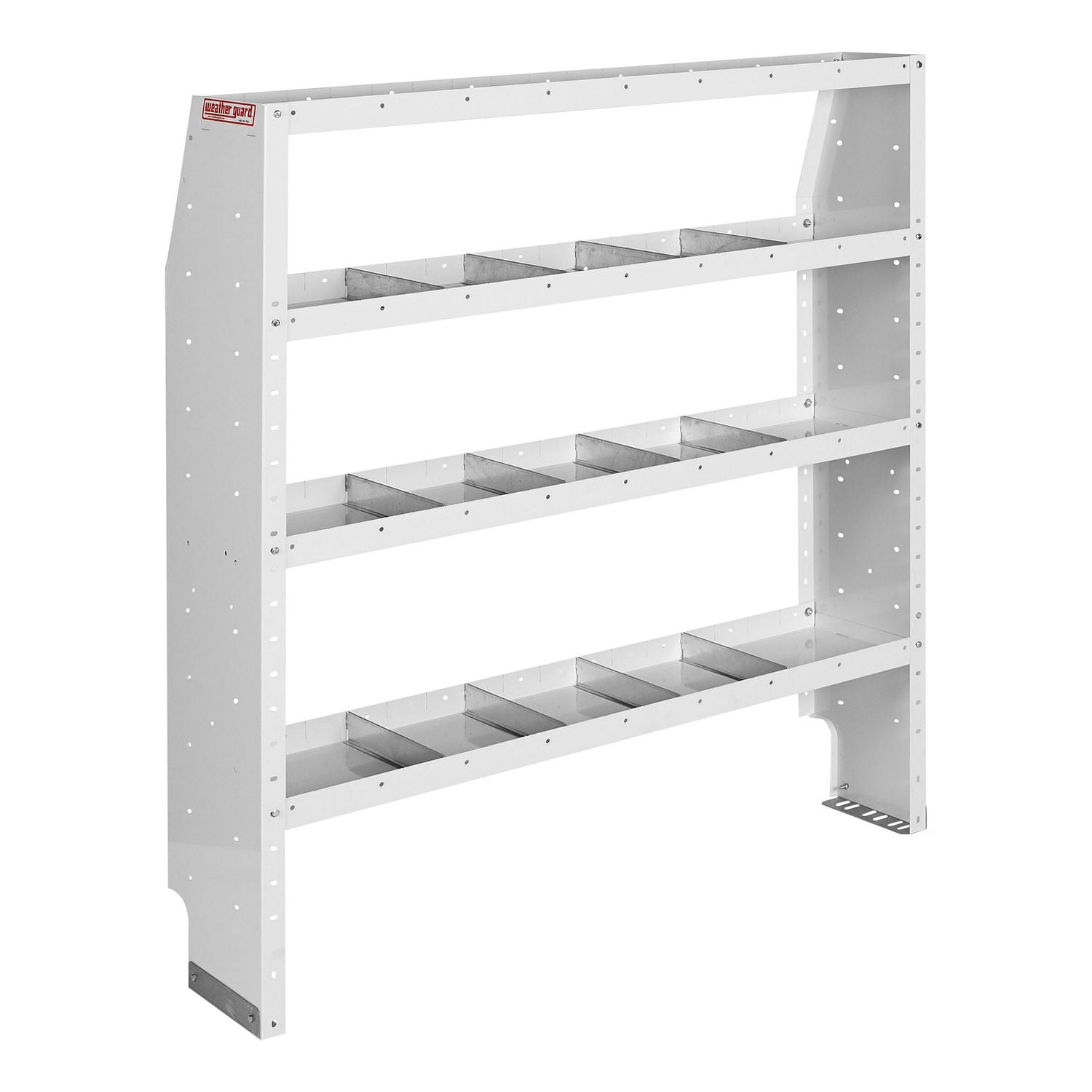 Adjustable 4 Shelf Unit - 52" W x 60" H x 13.5" D with powder coat finish and dividers