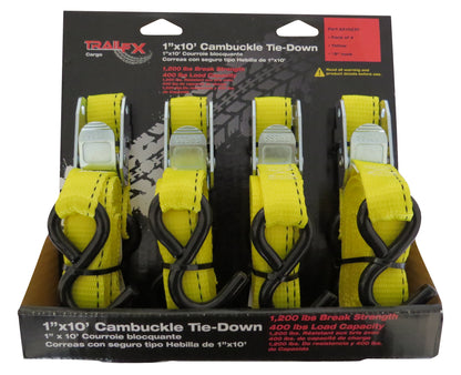 TrailFX Tie Down Strap 10x1-in 400 Lb 4-Pack - A21023Y