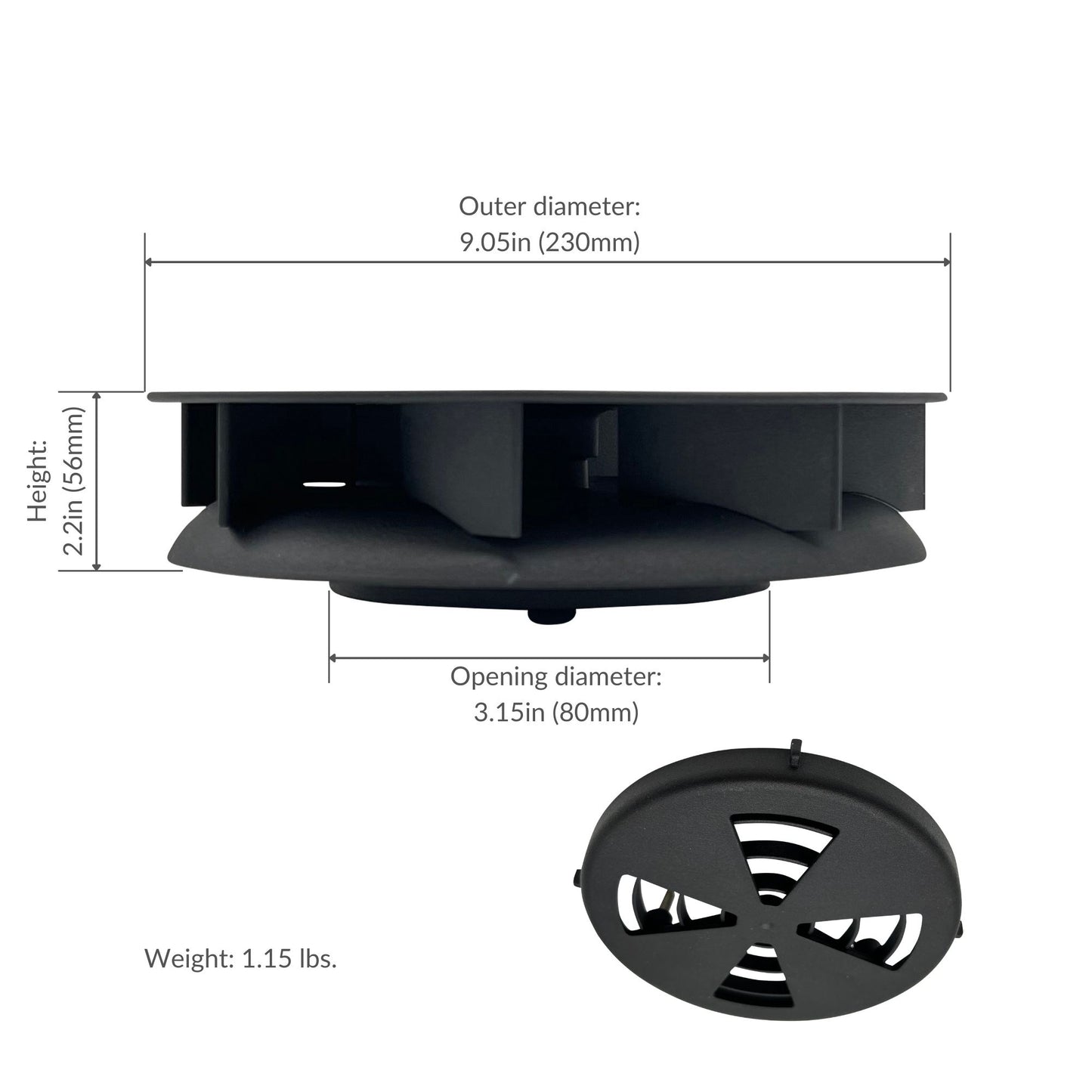 Slim-Matic Aerator/Ventilator Cargo Van Roof Vent - Round Shutter