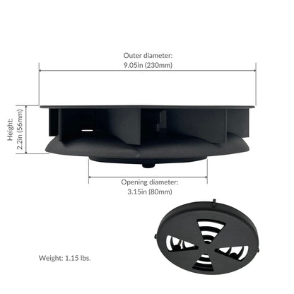 Slim-Matic Aerator/Ventilator Cargo Van Roof Vent - Round Shutter