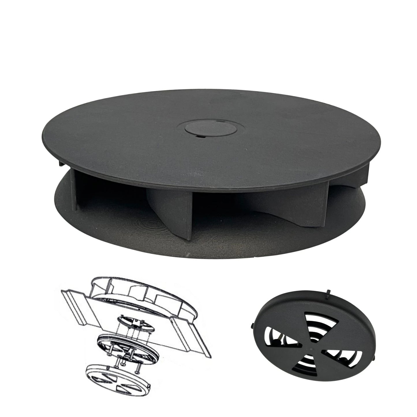 Slim-Matic Aerator/Ventilator Cargo Van Roof Vent - Round Shutter