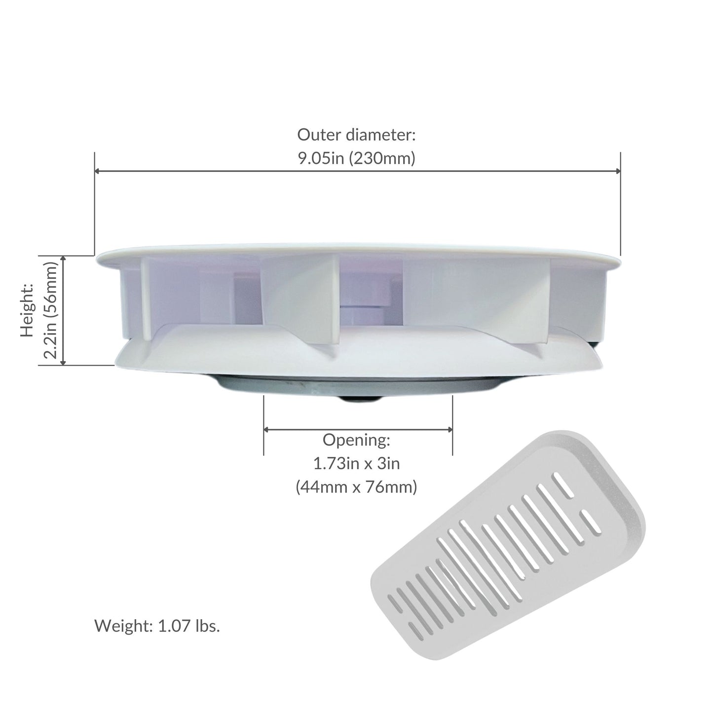 Slim-Matic Aerator/Ventilator Cargo Van Roof Vent - Rectangle Shutter
