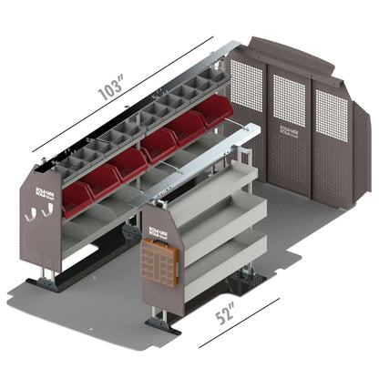 Rola-Case America's Most Popular Bin Package for Ford Transit - 148-in WB - Low Roof