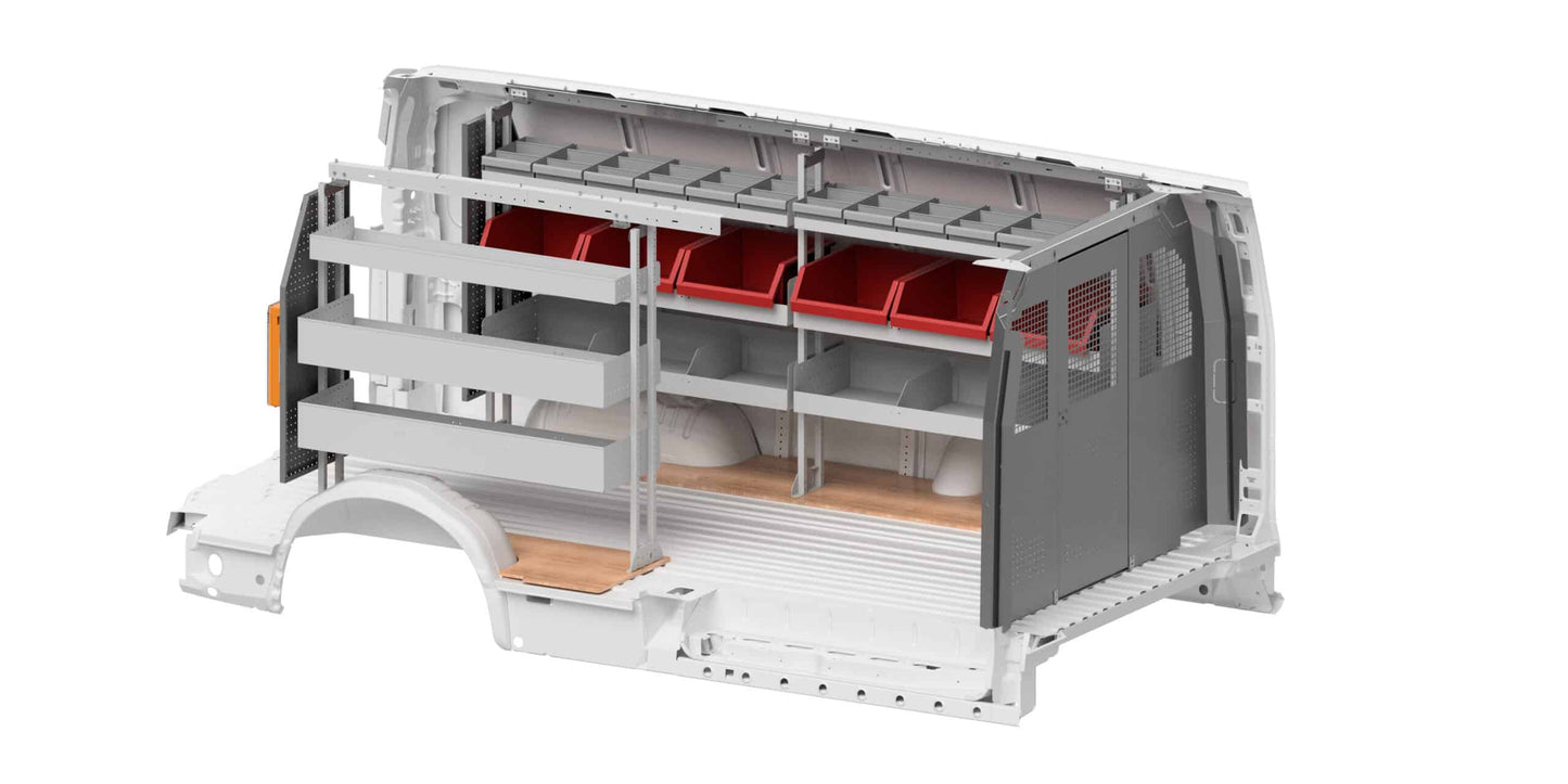 Rola-Case America's Most Popular Bin Package for Chevy/GMC Express/Savana - 155-in WB