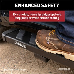 ARIES NovaTrac 6-in x 91-in Black E-Coat Steel Running Boards for Chevrolet/GMC/Dodge/RAM/Ford Cab & Chassis/Crew Cab/SuperCrew (1999-2026) - B2991
