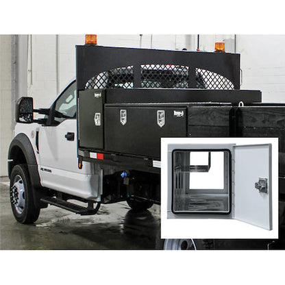 Buyers Products 86-in x 24-in x 24-in White Steel Straight Side Tunnel Truck Tool Box with Shelf - BP242486W