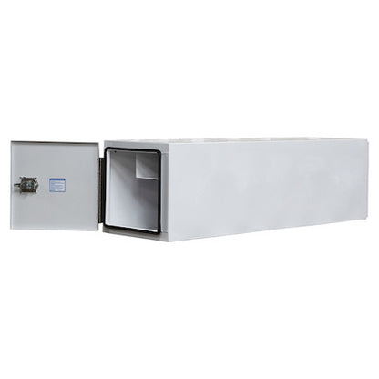 Buyers Products 86-in x 24-in x 24-in White Steel Straight Side Tunnel Truck Tool Box with Shelf - BP242486W