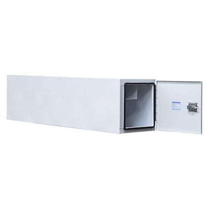 Buyers Products 86-in x 24-in x 24-in White Steel Straight Side Tunnel Truck Tool Box with Shelf - BP242486W