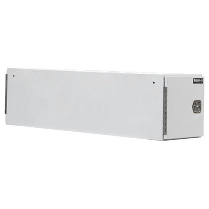 Buyers Products 24x24x96-in White Steel Straight Side Tunnel Truck Tool Box with Shelf - BP242496W