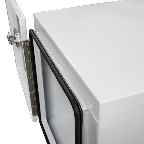 Buyers Products 86-in x 24-in x 24-in White Steel Straight Side Tunnel Truck Tool Box with Shelf - BP242486W