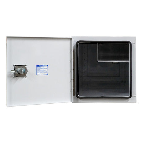 Buyers Products 24x24x96-in White Steel Straight Side Tunnel Truck Tool Box with Shelf - BP242496W