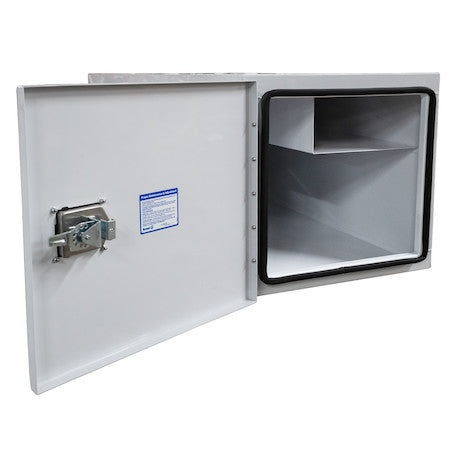 Buyers Products 86-in x 24-in x 24-in White Steel Straight Side Tunnel Truck Tool Box with Shelf - BP242486W