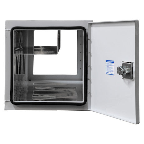 Buyers Products 24x24x96-in White Steel Straight Side Tunnel Truck Tool Box with Shelf - BP242496W