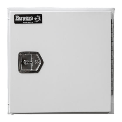 Buyers Products 24x24x96-in White Steel Straight Side Tunnel Truck Tool Box with Shelf - BP242496W