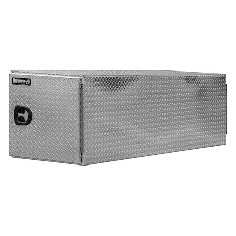 Buyers Products 24x24x86-in Diamond Tread Aluminum Straight Side Tunnel Truck Tool Box with Shelf - BP242486