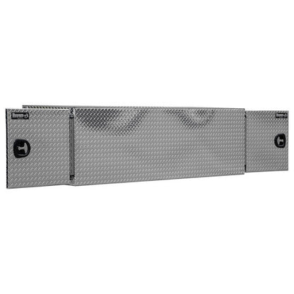 Buyers Products 24x24x86-in Diamond Tread Aluminum Straight Side Tunnel Truck Tool Box with Shelf - BP242486