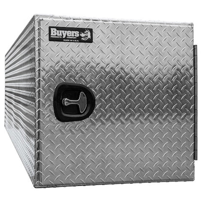 Buyers Products 96-in x 24-in x 24-in Diamond Tread Aluminum Straight Side Tunnel Truck Tool Box with Shelf - BP242496