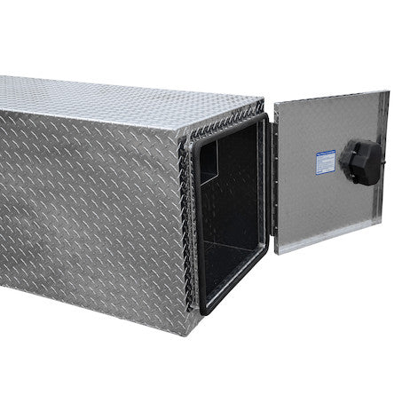 Buyers Products 24x24x86-in Diamond Tread Aluminum Straight Side Tunnel Truck Tool Box with Shelf - BP242486