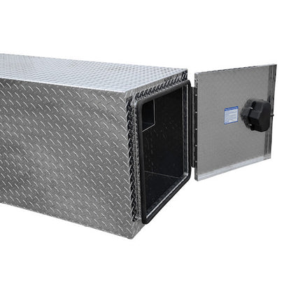 Buyers Products 24x24x86-in Diamond Tread Aluminum Straight Side Tunnel Truck Tool Box with Shelf - BP242486