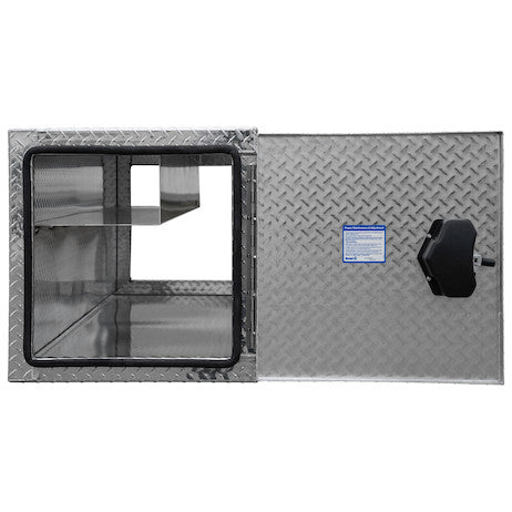 Buyers Products 96-in x 24-in x 24-in Diamond Tread Aluminum Straight Side Tunnel Truck Tool Box with Shelf - BP242496
