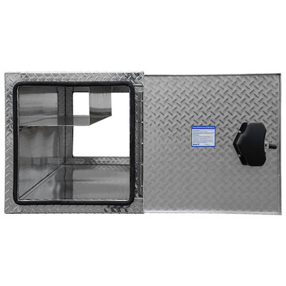 Buyers Products 96-in x 24-in x 24-in Diamond Tread Aluminum Straight Side Tunnel Truck Tool Box with Shelf - BP242496