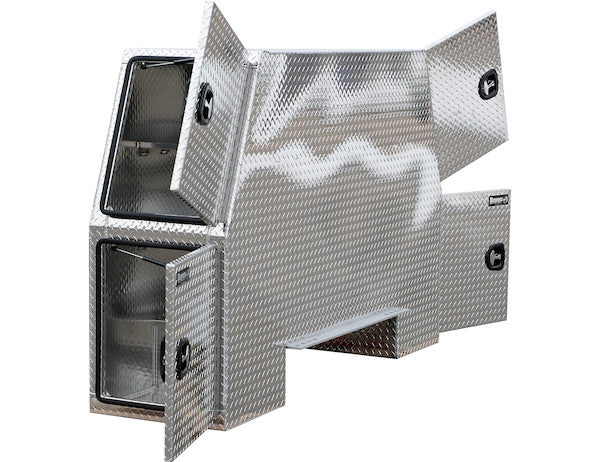 Buyers Products 55x24x82-in Offset Floor Diamond Tread Aluminum Backpack Truck Box - 9.1-In Offset - BP825524