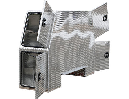 Buyers Products 55x24x82-in Offset Floor Diamond Tread Aluminum Backpack Truck Box - 9.1-In Offset - BP825524