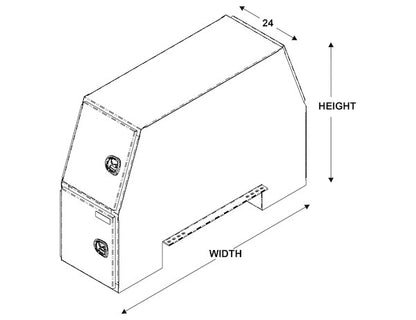Buyers Products 62x24x82-in Offset Floor Diamond Tread Aluminum Backpack Truck Box - 16.35-In Offset - BP826224