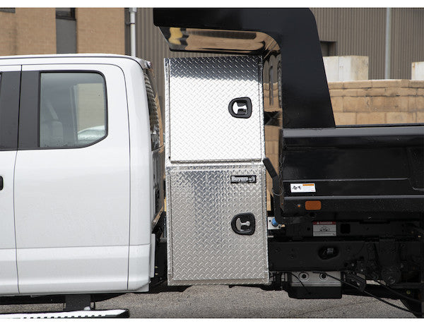 Buyers Products 55x24x82-in Offset Floor Diamond Tread Aluminum Backpack Truck Box - 9.1-In Offset - BP825524