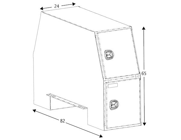 Buyers Products 82-in x 65-in x 24-in Black Steel Backpack Truck Box - 13.3-In Offset Floor - BP826524B