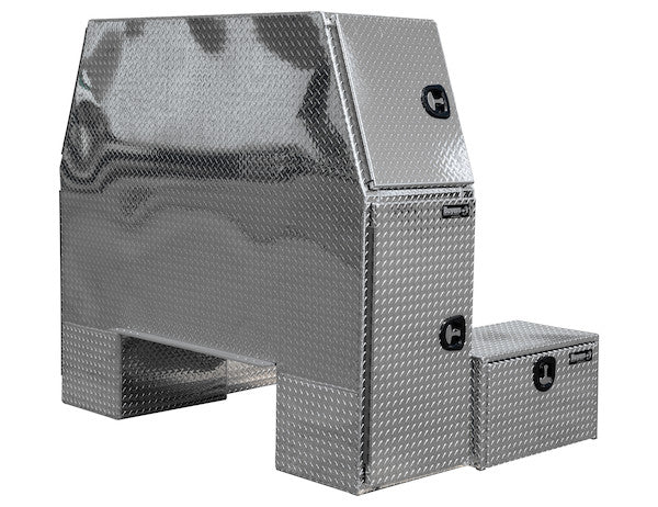 Buyers Products 82-in x 70-in x 54-in Diamond Tread Aluminum L-Pack Backpack Truck Box with Offset Floor 16.4-In Offset - BP827054