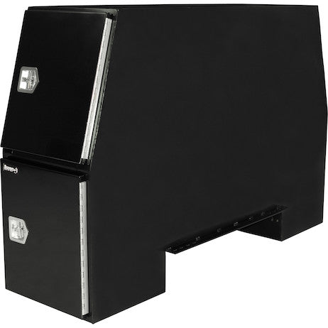 Buyers Products 92-in x 58-in x 24-in Black Steel Backpack Truck Tool Box - 8.5-In Offset Floor - BP925824B