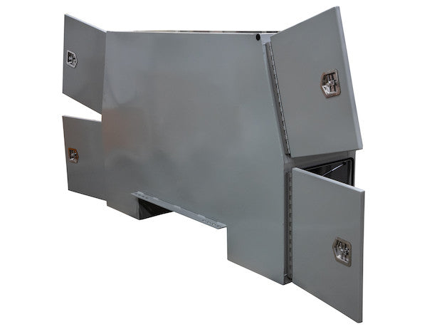 Buyers Products 85-in x 55-in x 24-in Offset Floor Primed Steel Backpack Truck Box - 9.1-In Offset - BP855524P