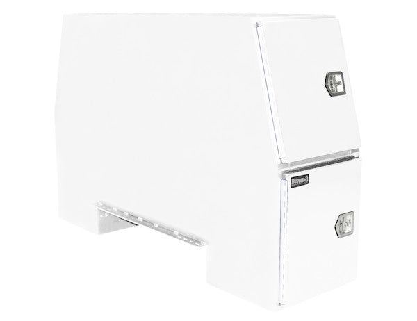 Buyers Products 82-in x 65-in x 24-in Offset Floor White Steel Backpack Truck Box - 13.3-In Offset - BP826524W