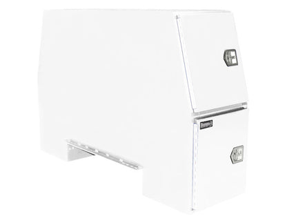 Buyers Products 92-in x 58-in x 24-in White Steel Backpack Truck Tool Box - 8.5-In Offset Floor - BP925824W