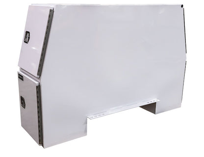Buyers Products 85-in x 55-in x 24-in Offset Floor White Steel Backpack Truck Box - 9.1-In Offset - BP855524W