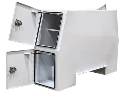 Buyers Products 85-in x 55-in x 24-in Offset Floor White Steel Backpack Truck Box - 9.1-In Offset - BP855524W