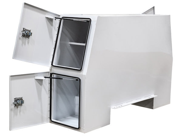 Buyers Products 82-in x 65-in x 24-in Offset Floor White Steel Backpack Truck Box - 13.3-In Offset - BP826524W