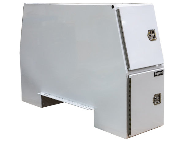 Buyers Products 82-in x 65-in x 24-in Offset Floor White Steel Backpack Truck Box - 13.3-In Offset - BP826524W