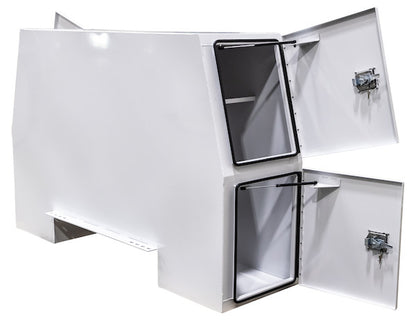 Buyers Products 85-in x 55-in x 24-in Offset Floor White Steel Backpack Truck Box - 9.1-In Offset - BP855524W