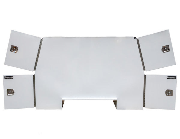 Buyers Products 92-in x 58-in x 24-in White Steel Backpack Truck Tool Box - 8.5-In Offset Floor - BP925824W