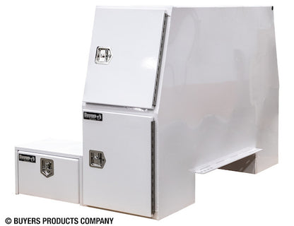 Buyers Products 85-in x 55-in x 48-in Gloss White Steel L-Pack Truck Tool Box Series with Offset Floor - BP855548W