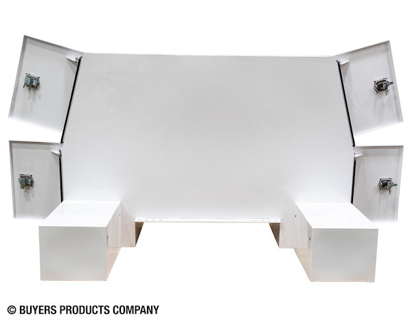 Buyers Products 85-in x 55-in x 48-in Gloss White Steel L-Pack Truck Tool Box Series with Offset Floor - BP855548W